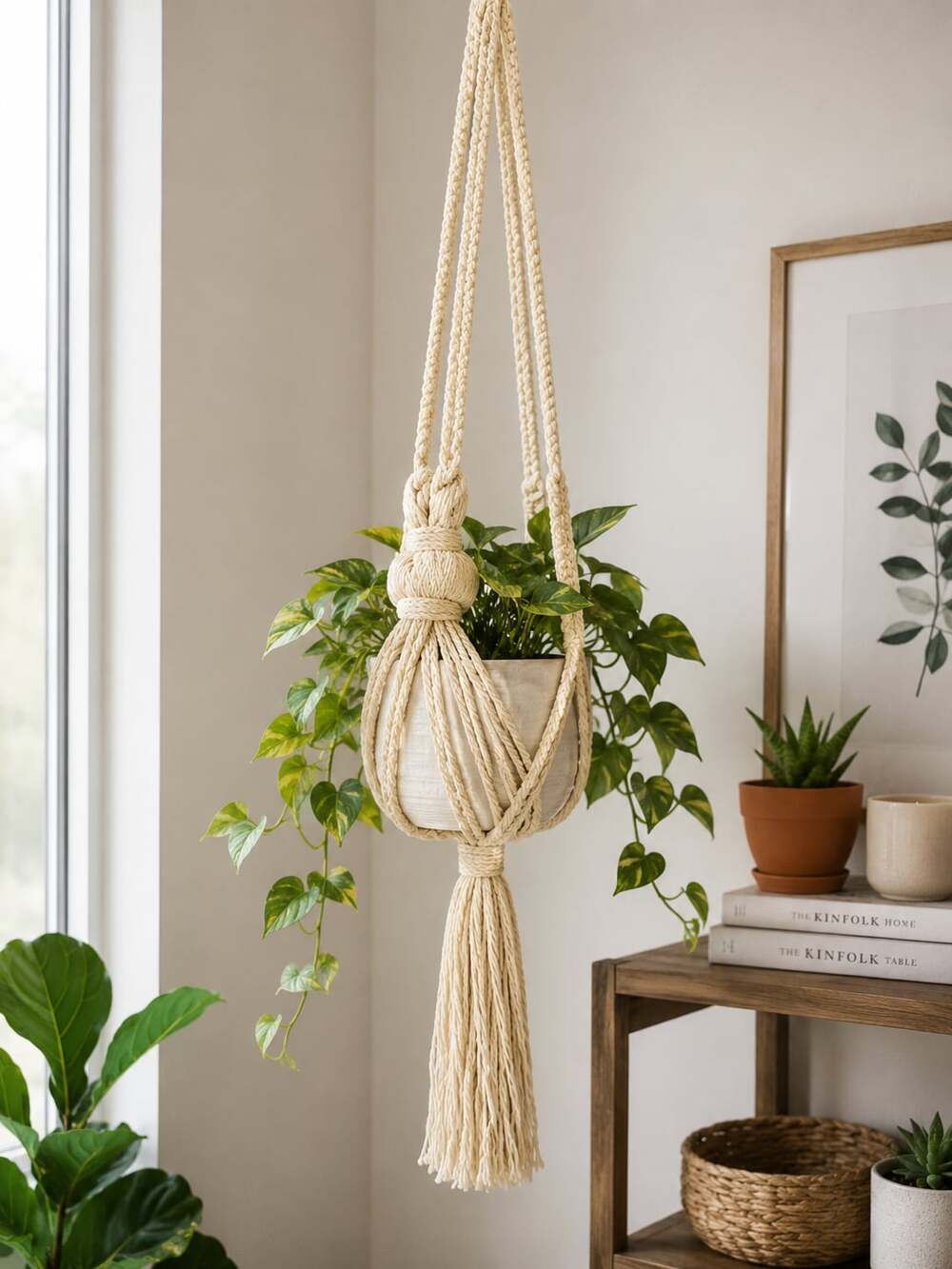 Lot of 4  Plant Hanger with Tassel